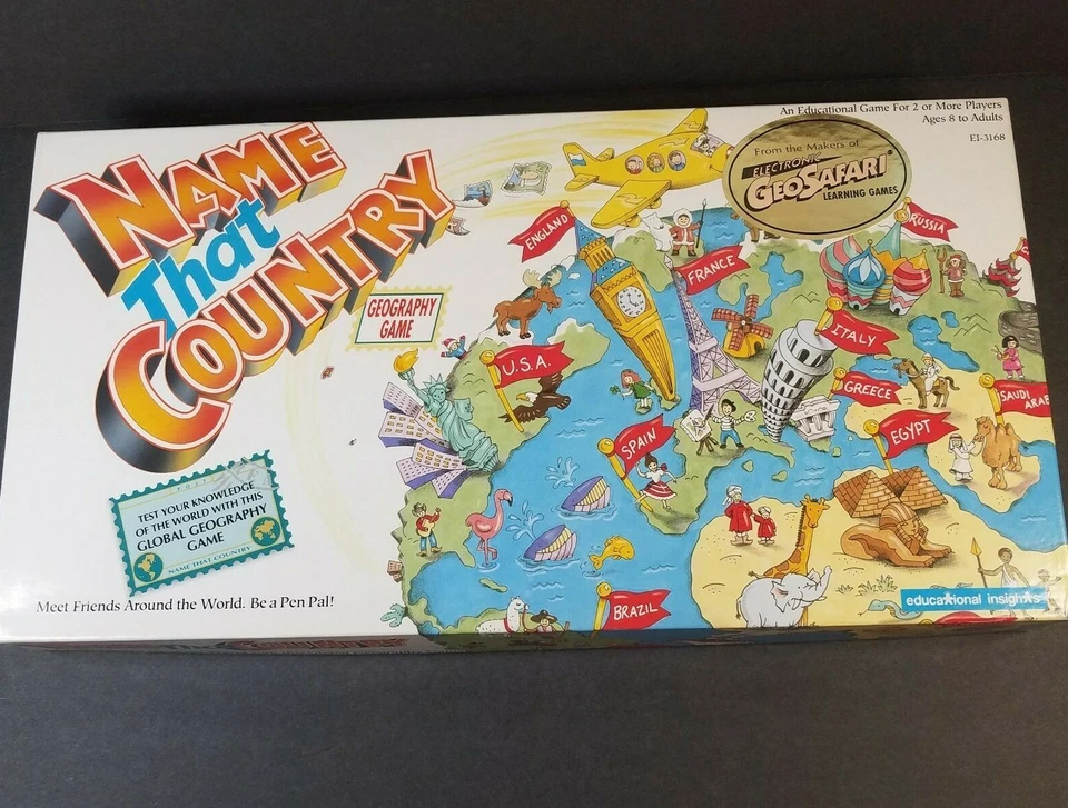 Geography Board Game Educational Insights Name That Country Pen Pal Complete Set - Image 2 of 4