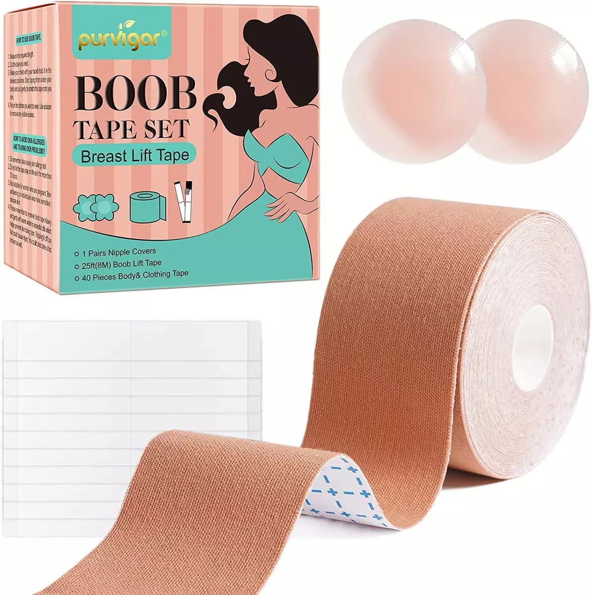 Push Up Breast Boob Tape Adhesive Breast Lift Nipple Cover Sticky Bra Tape  Set