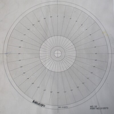 Optical Comparator Chart For Profile Projector Overlay Chart Mitutoyo 512073