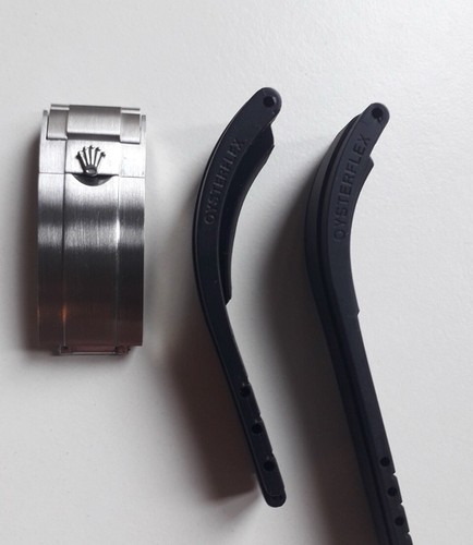 Cinturino in Gomma per ROLEX - Nero 20mm con Chiusura - Mod. OYSTERFLEX / RUBBER - Foto 6 di 17