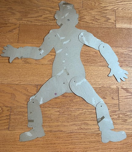 Die-Cut Vintage Halloween Articulated Scarecrow Wall Hanging Orange/Black - Picture 6 of 11
