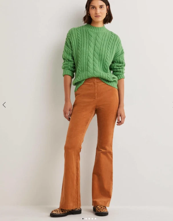 Boden Flare High Rise Corduroy Pants Orange UK 16L US 12L 12 Tall R0180 NWT - Image 4 of 4