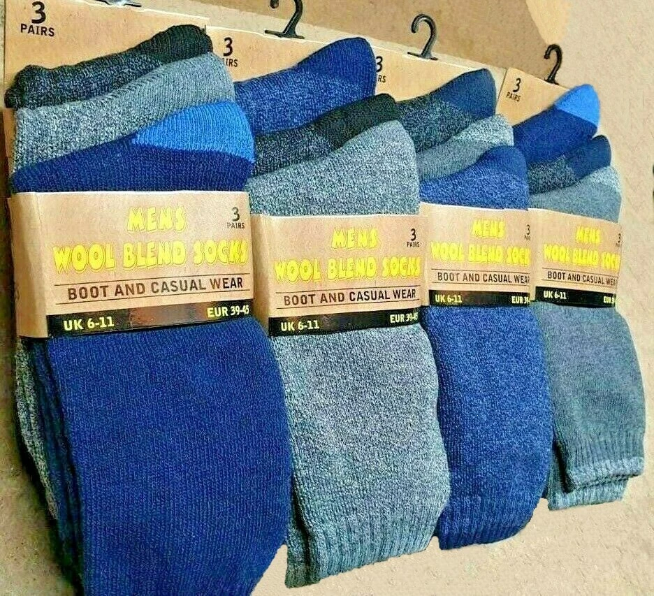 24 x Pairs Men Gents Wool Socks Thermal Warm Winter Work Boot Socks...