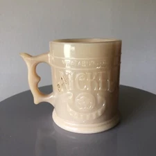 Vintage Whataburger Buffalo Nickel Coffee Cup Mug Butterscotch Glass 1983
