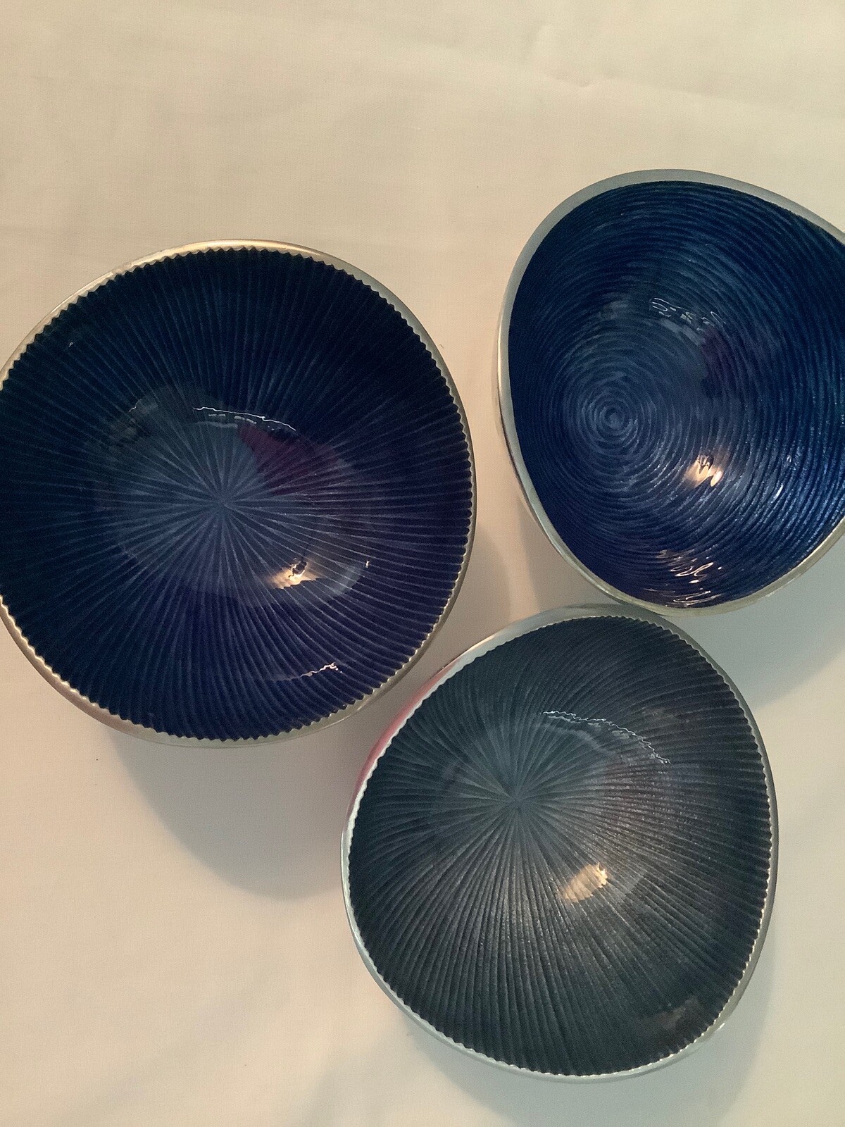 Simplydesignz Three Blue Enamel Salad/Candy/Nut Bowls eBay