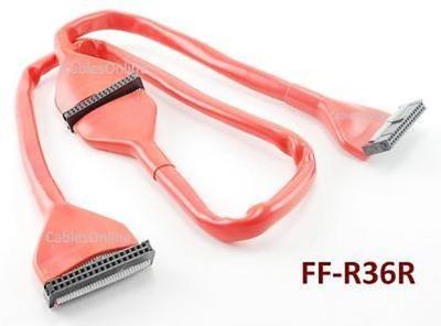 36 inch 34-Pin Round IDC Floppy 2-Drive/Device Red Cable -  CablesOnline FF-R36R
