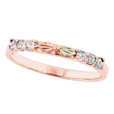 Landstroms Ladies Black Hills Rose Gold Ring with Cubic Zirconia - Size 7