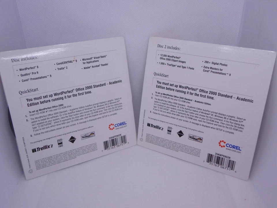 Corel WordPerfect Office 2000 - Standard Academic, Disc's 1 & 2 - Image 2 of 2