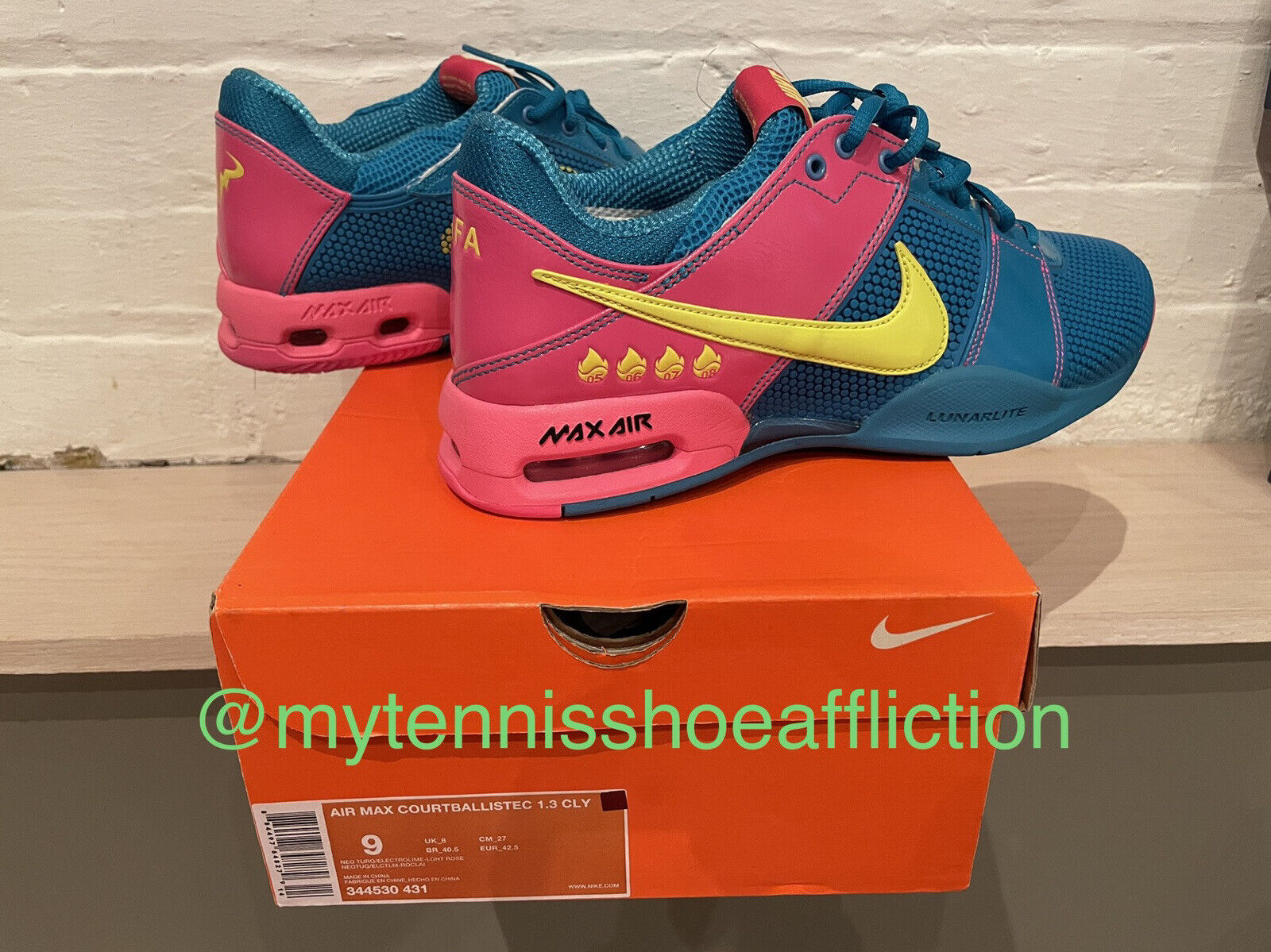Nike Air Max Courtballistec 1.3 - Rafa Electrolime Tennis Shoe Size 9 | eBay