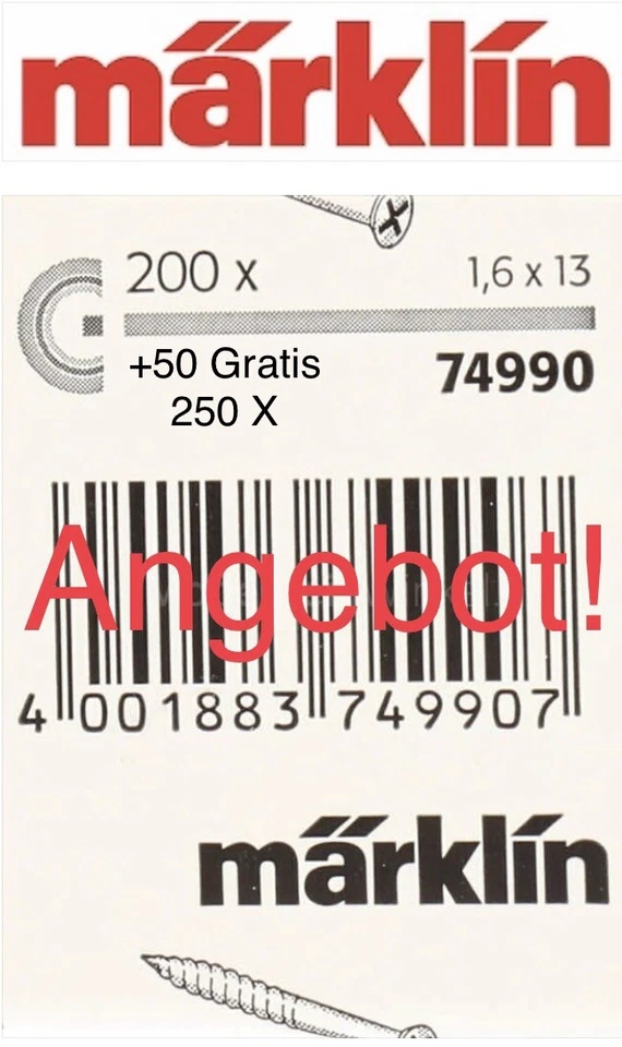 250 Pieces! C Track Screws NEW (50 Free!) Similar to Märklin 74990... - Image 2 of 3