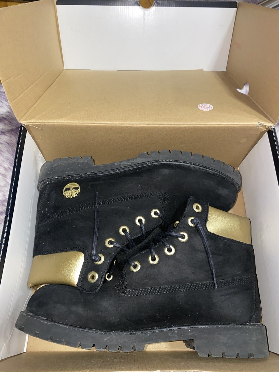 Limited Edition black & Gold Timberland Boot Size 7M Worn