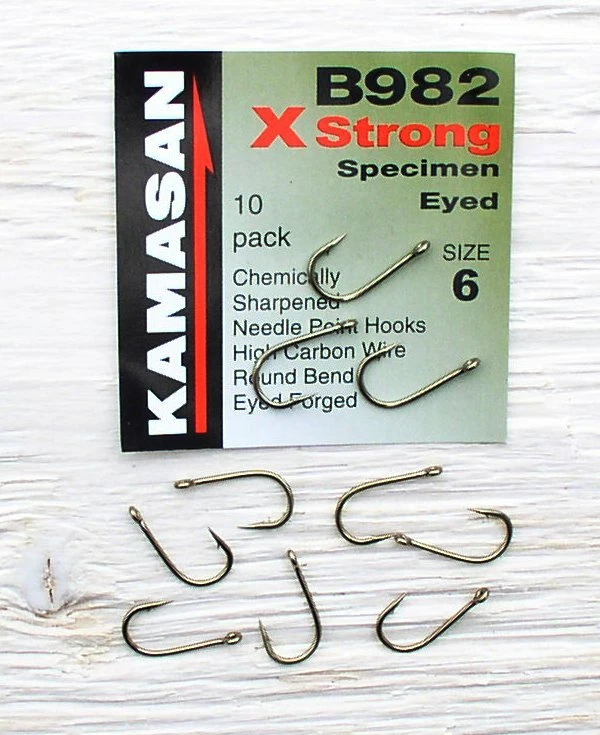 Kamasan B982 Haken - Größen 2, 4, 6, 8, 10, 12, 14 Öhr-Haken, Angelhaken, Barbe - Bild 1 von 1
