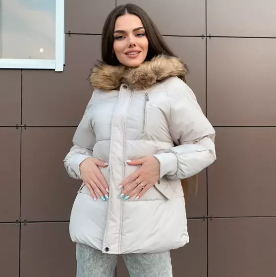 manteau parka femme beige