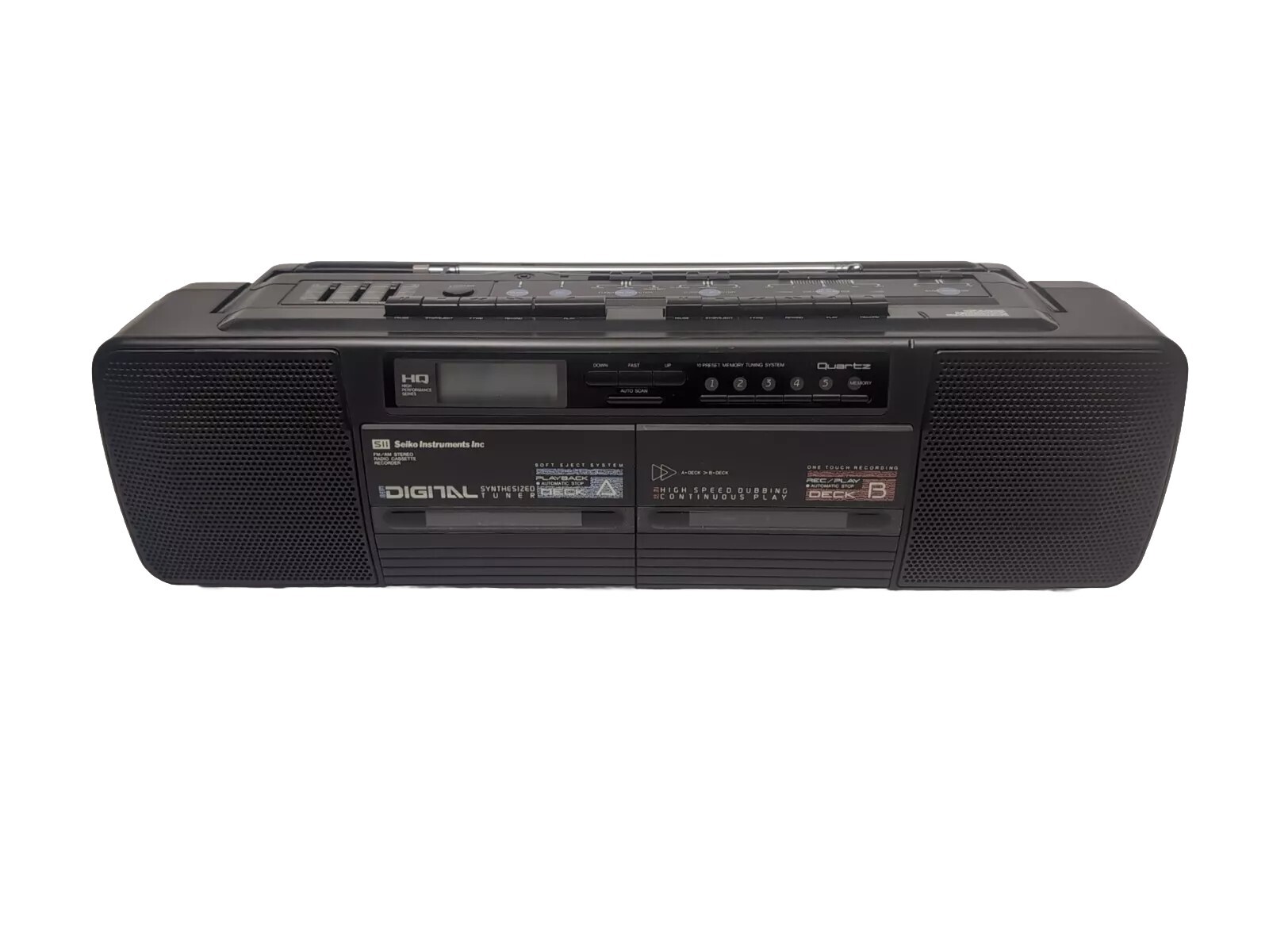 Seiko Instruments Inc WKC-23LL Dual Cassette Radio Boombox Digital Tuner 