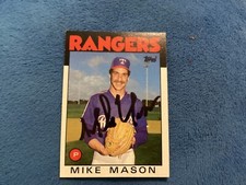 MIKE MASON SIGNED 1986 TOPPS MINT CARD #189, RANGERS/ FREE POSTAGE!!!!