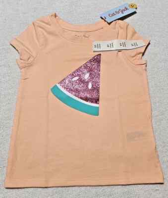 Cat & Jack  Sparkle Watermelon Youth Girls Tee Shirt Sz 2T