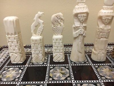 Handmade Chess Pieces Real Carving Camel Bone