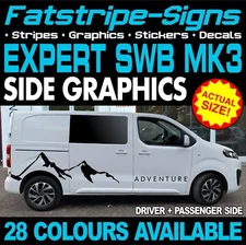 to fit PEUGEOT EXPERT MK3 SWB L1 MOUNTAINS GRAPHICS STICKERS DECALS CAMPER VAN