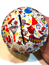 TIN LITHO CLOWN NOISEMAKER NEW YEARS EVE PARTY FAVOR HOLIDAY RATTLE TYPE SHAKE