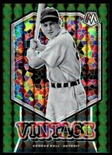 George Kell 2021 Panini Mosaic Vintage #V2 Detroit Tigers Green Prizm