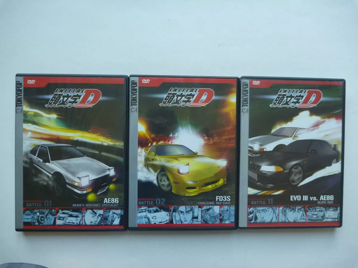 Initial D First Stage 3-DVD Lot Anime Series Battle 1 2 11 Trading