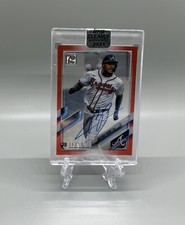 2021 Topps Clearly Authentic Cristian Pache Red Auto #’d 36/50 Braves A’s