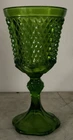 Vintage Indiana Glass Olive Green Diamond Point Vase/Compote 11”
