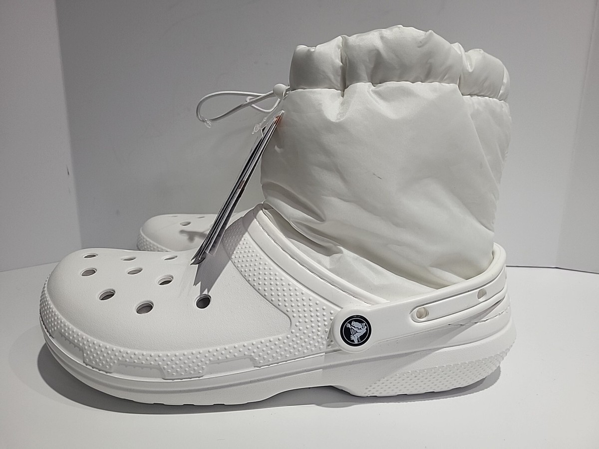 Crocs Classic Lined Neo Puff White Boots Men