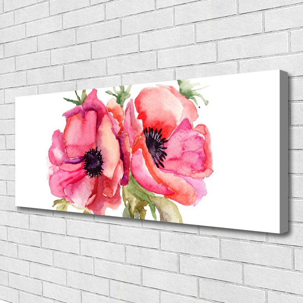 Tableaux fleurs aquarelle 125x50 cm pour faire entrer la poésie dans votre maison