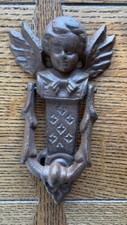 Cast Iron Cherub Fancy VICTORIA Door Knocker - Brown