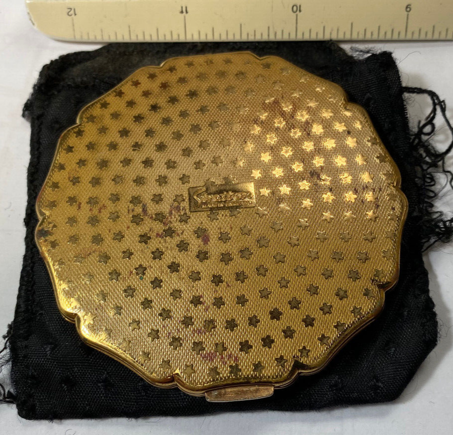 ヴィンテージコンパクト VINTAGE STRATTON COMPACT GOLD TONE ENAMELED BUTTERFLY DESIGN W207