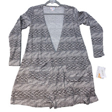 LuLaRoe Caroline Open Cardigan Sweater - XS - Gray Print - NWT