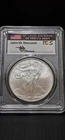 2008 $1 SILVER EAGLE PCGS GEM UNCIRCULATED JOHN MERCANTI SIGNED FLAG LABEL