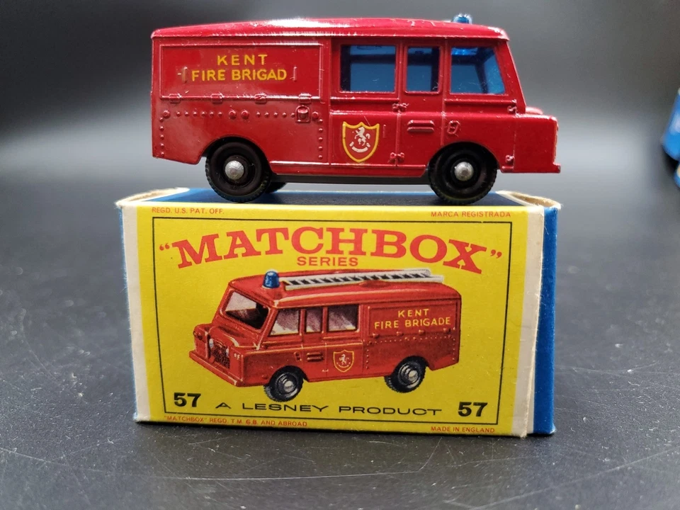 Vintage Matchbox Lesney series No. 57 Land Rover Fire Truck with Original Box - Image 3 of 4
