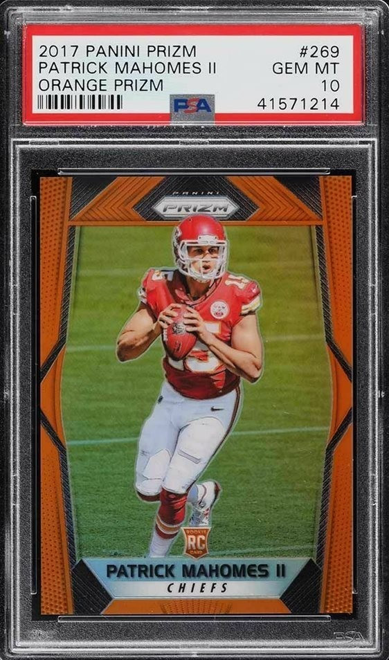 PATRICK MAHOMES 2017 PANINI PRIZM ORANGE /275 ROOKIE #269 PSA 10 GEM MINT
