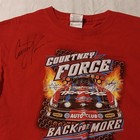 Courtney Force Back For More Red NHRA Racing T Shirt Size M Autographed