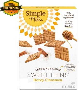 Simple Mills Honey Cinnamon Sweet Thins   Seed & Nut Flour, Gluten-Free, 4.25 oz