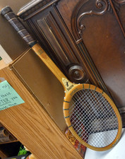 Vtg Wilson Strata-Bow Mustang Speed Flex Wooden Tennis Racket 4.75" Grip 60s/70s