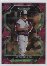 2022 Panini Prizm Draft Picks Burgundy Cracked Ice 13/23 Seth Keller #PDP185 b9e