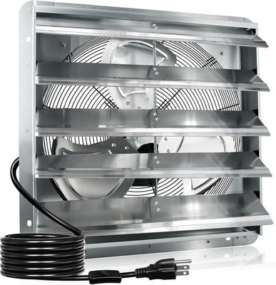 Shutter Exhaust Fan 24'' Wall Mounted 4500CFM High Speed with 1.8m Power Cord