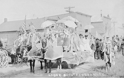 Labor Day Parade Float Red Granite Wisconsin WI - Reprint