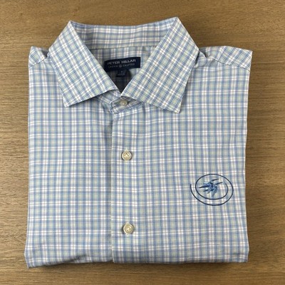 Peter Millar x Castle Pines GC Crown Crafted Performance Poplin Shirt Men s L