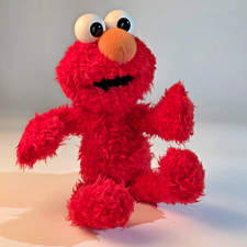 Vintage Applause Sesame Street Elmo Plush Doll Red Shaggy Fur Toy 9"