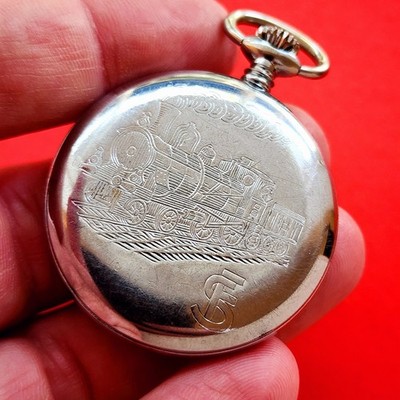 FS Italian State Railway Pocket Watch Monvis Railroad Vintage For Repair