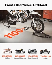 Heavy-Duty Motorcycle Front & Rear Stand Lift - 1100 lbs Spoolift Paddock Swinga