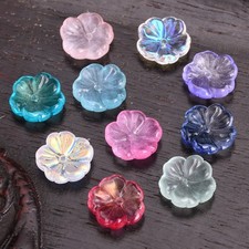 10pcs 15mm Flower Shape Handmade Lampwork Glass Loose Beads For Jewelry Making