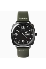 Sekonda Men's Green Leather Strap 40mm Pilot Watch 1990