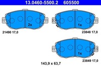 Ate 13.0460-5500.2 Bremsbelagsatz, Scheibenbremse FüR Lexus Toyota