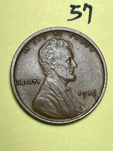 1916 LINCOLN WHEAT CENT,  high condition coin, XF/AU nice sharp details #57
