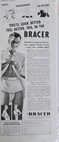 1937 Man's Bracer Athletic Supporters Jockstrap look feel better vintage Ad 
